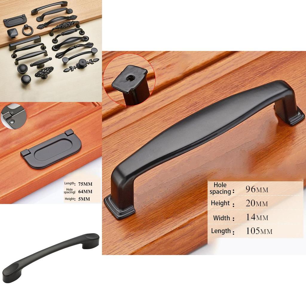 Luxurious Matte Black Nickel Kitchen Cabinet Handle With Vintage European Style