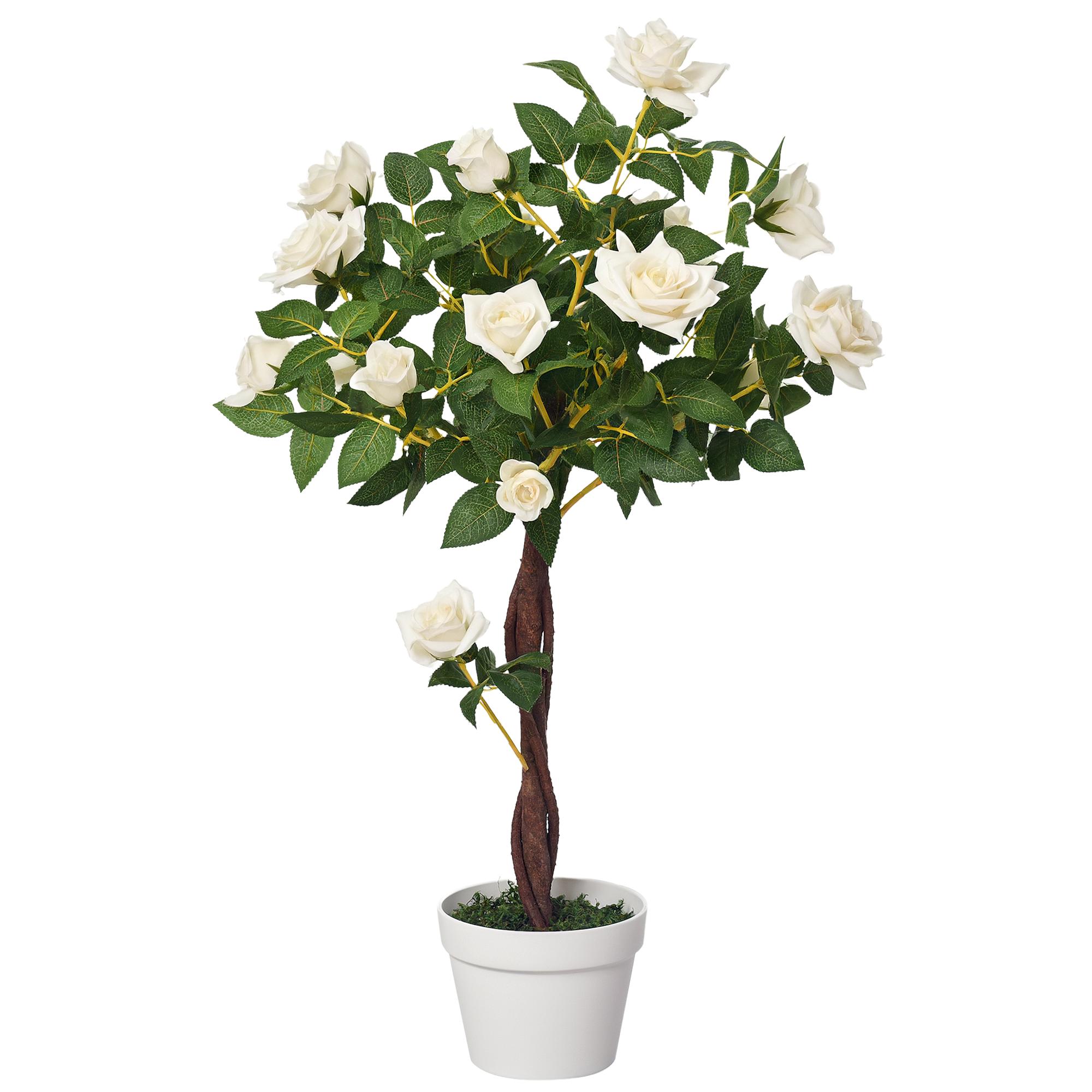 Artificial Plants White Rose Floral in