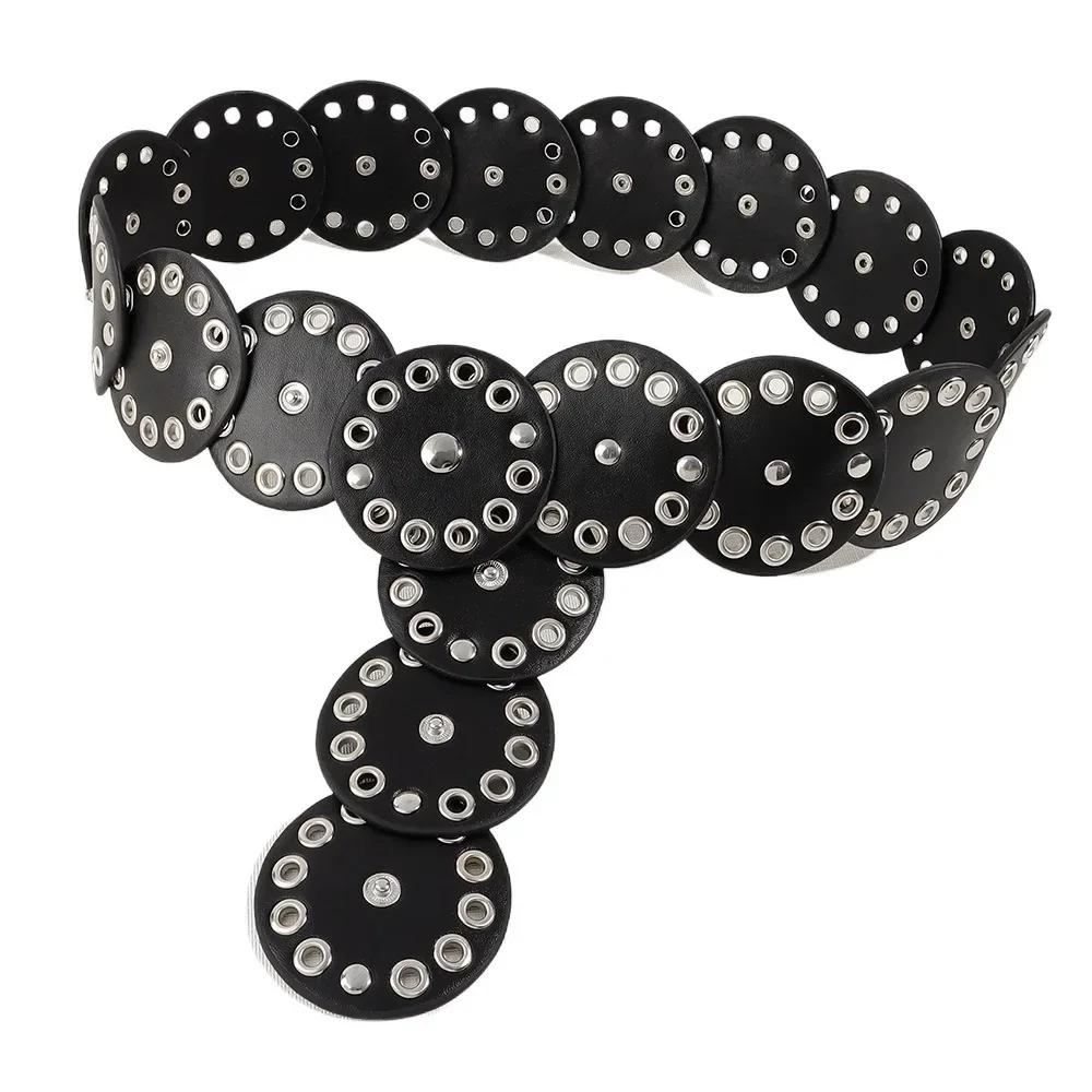 

1 шт. Новый женский ремень из искусственной ПУ в винтажном стиле с овальной пряжкой-заклепкой, пояс, винтажные персонализированные ремни серебряный