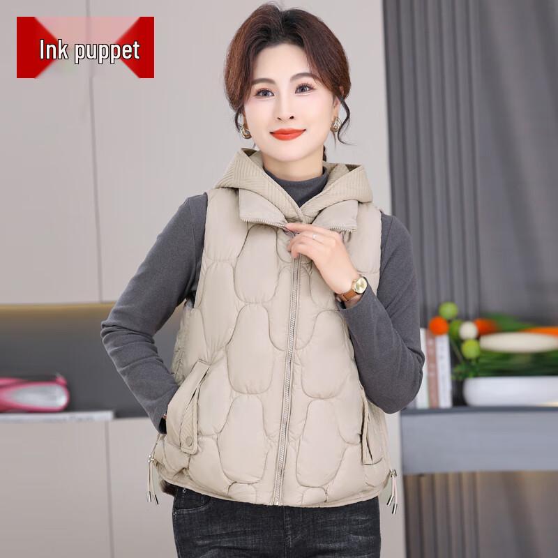 

Женский свободный хлопковый жилет с капюшоном 3XL