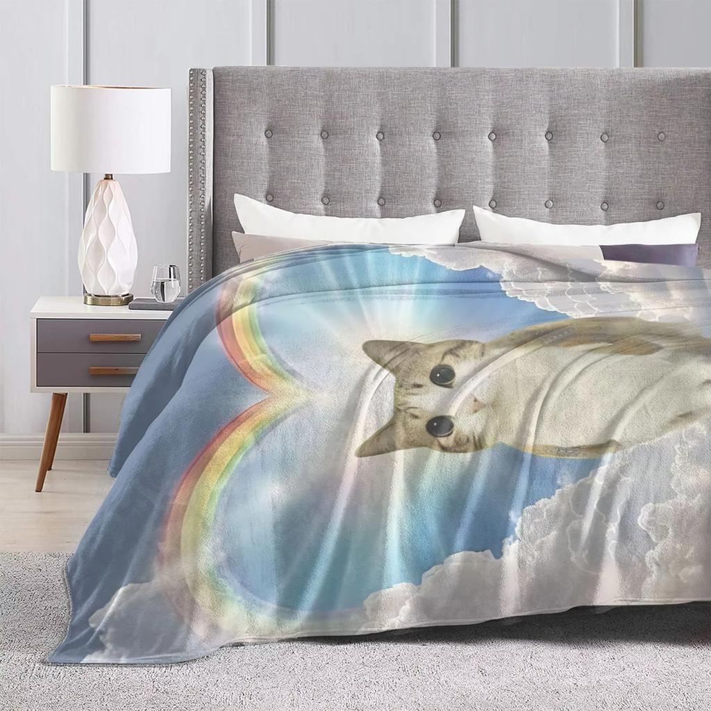 Internet Famous Meowl Cat Owl Meme Travel Blanket Flannel Throw For Home Decor Warm Custom Bedspread Birthday Gift