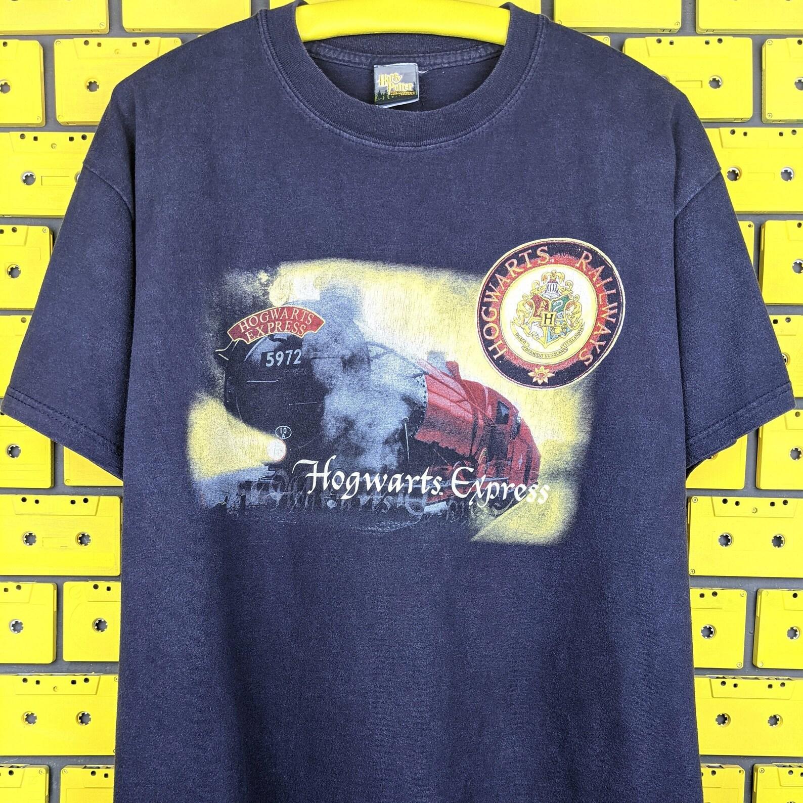 Vintage 2001 Harry Potter T shirt Philosopher s Stone Hogwarts Express Joanne Rowling Fantasy Novels Wizarding World Film Merch Tee Size L 4XL