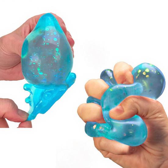 2 Stück Wassertropfen Stressabbau Spielzeug Angstreduktion Klarer Wassertropfen Sensorisches Knet-Fidget-Spielzeug Tragbarer Dekompressions-Stressball