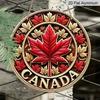 2D Flat Printed, 1pc Round Aluminum Canada Maple Leaf Sign, Retro Metal Wall Art, Vintage Style, Waterproof & Durable, Easy to Install, Perfect for