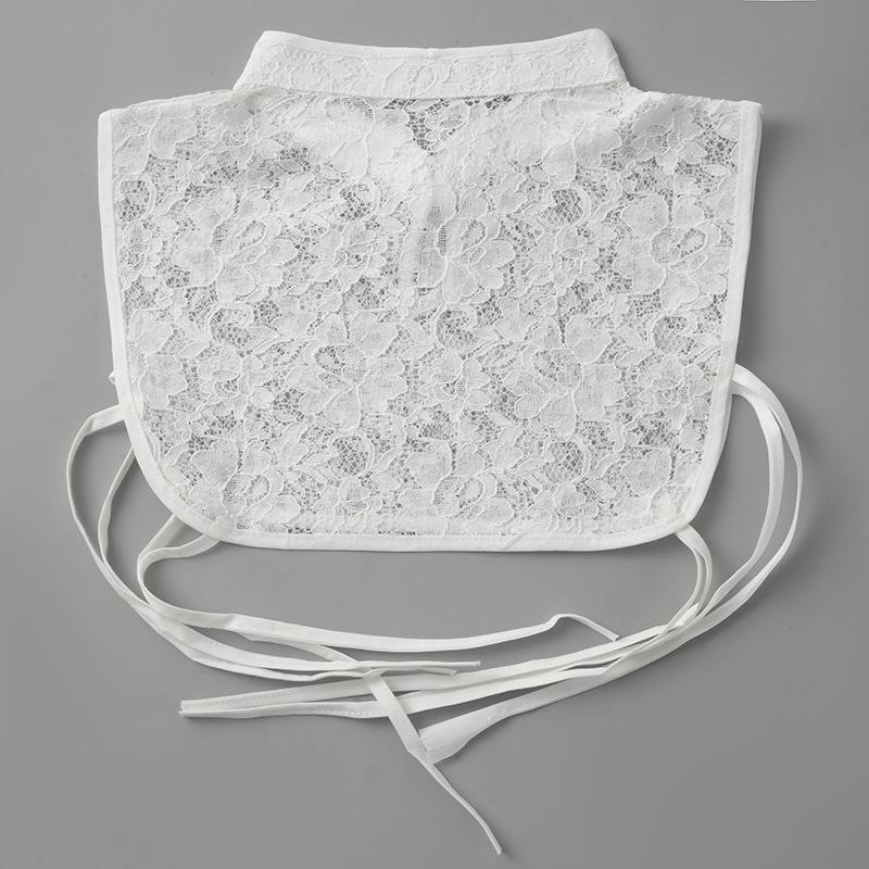 

Белый кружевной накладной воротник с ажурным узором, женский универсальный накладной воротник, воротник, внутренний воротник, шифоновый кукольный воротник, украшение для свитера и рубашки