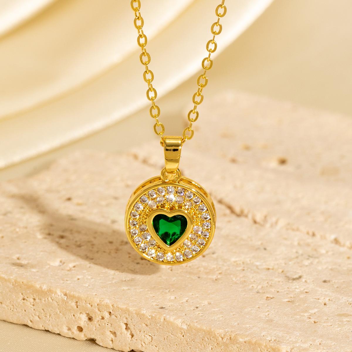 New Geometric Square Zircon Emerald Necklace Women Luxury Rhombus Pendant Elegant Long Sweater Chain Jewelry