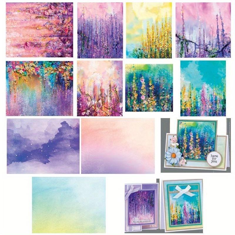 14 Sheets Water Color Craft Paper Pads Cutting Dies Art Background Origami Scrapbooking Card Making.