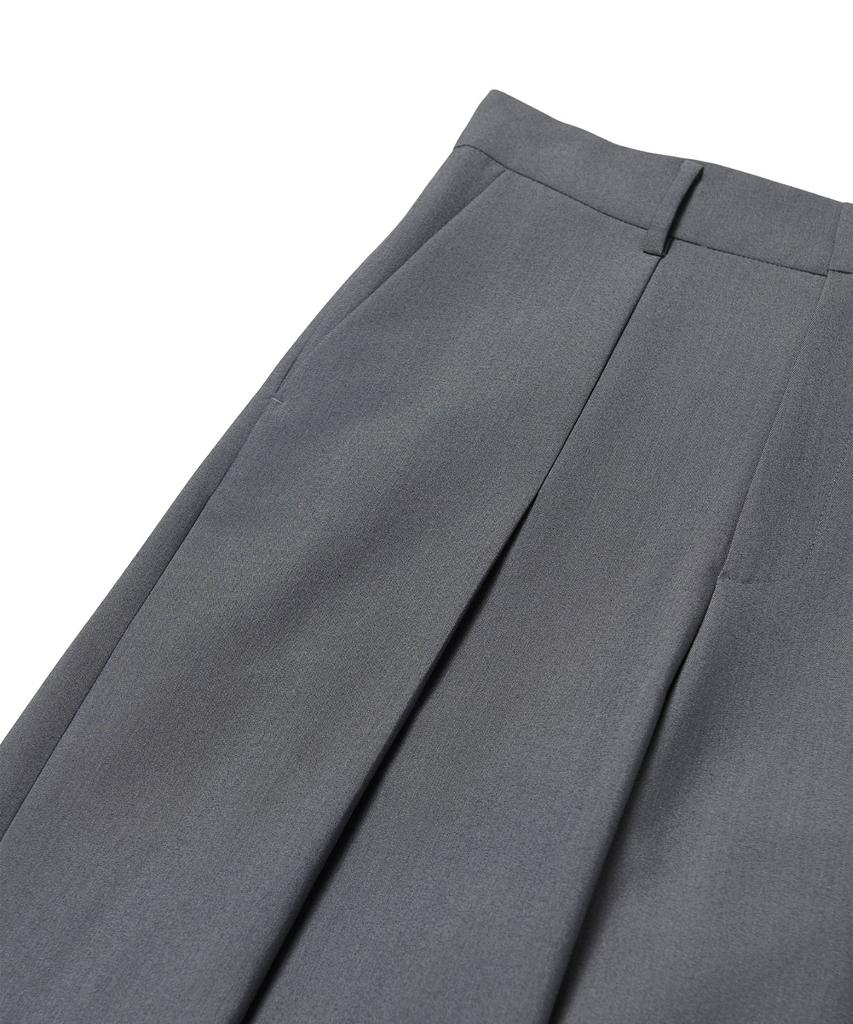 TEN PAST SEVEN Wide Tuck Slacks - Gray