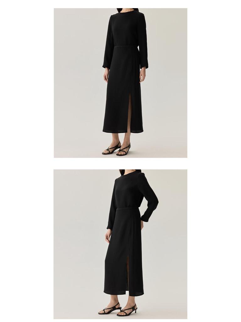 Spring/Summer Heavy Silk High-Waisted Midi Skirt