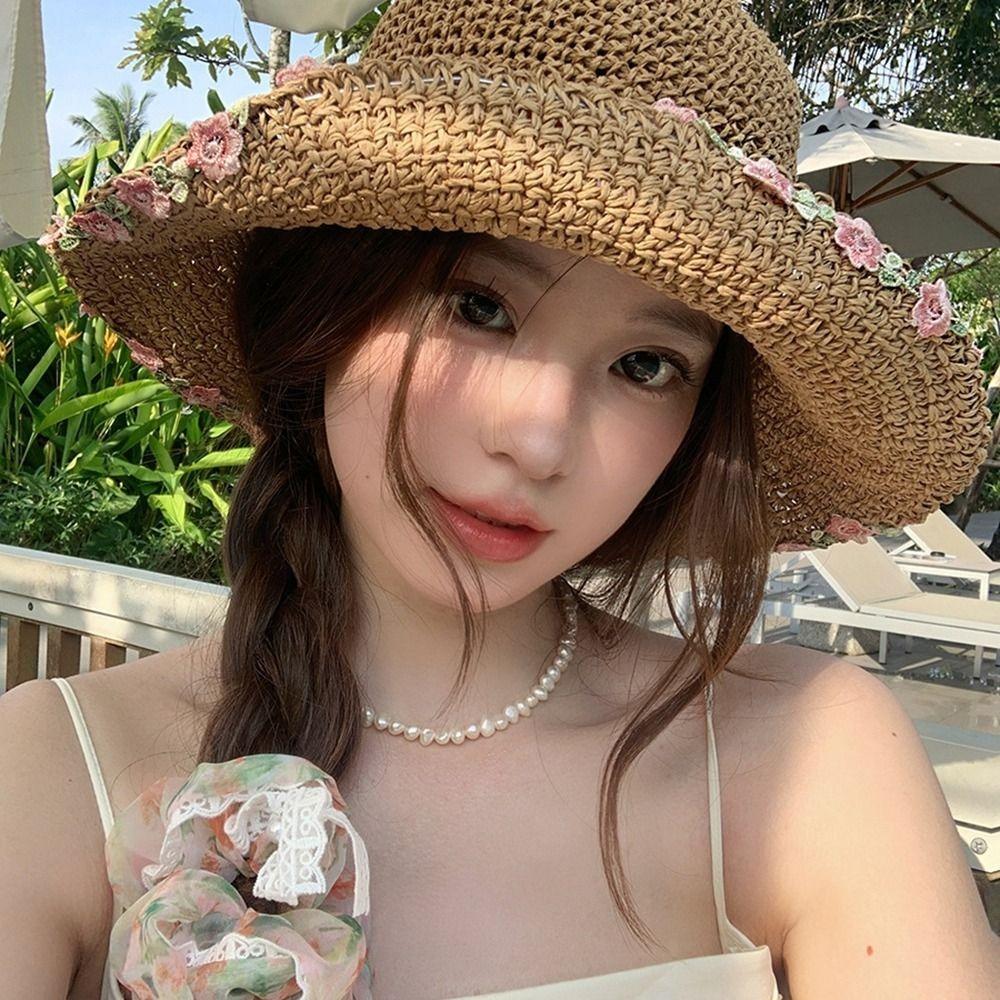 

Boho Lafite Straw Hat UV Protection Weave Straw Cap Elegant Beach Hat Woman/Female