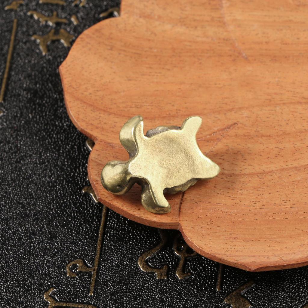 Mini Brass Cute Turtle Tea Pet Love Turtle Animal Room Decoration Copper Figurines Home & Garden Vintage Decoration