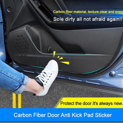 QHCP Carbon Fiber Car Door Side Anti-kick Sticker Film Protection For Subaru Forester Legacy Outback XV 2013- 4Pcs