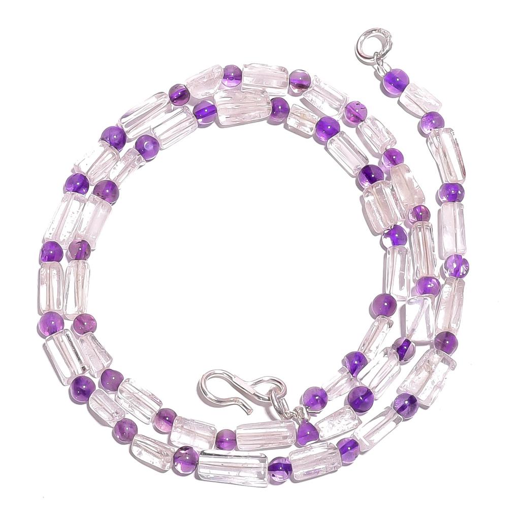 Natural Crystal Amethyst Gemstone Mix Shape Smooth Beads Necklace 17" UB-5088 UB-5088