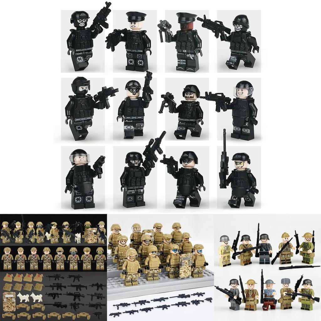 Special Forces Mini Action Figures Complete Set Of 12 With Movable Joints And Weapons