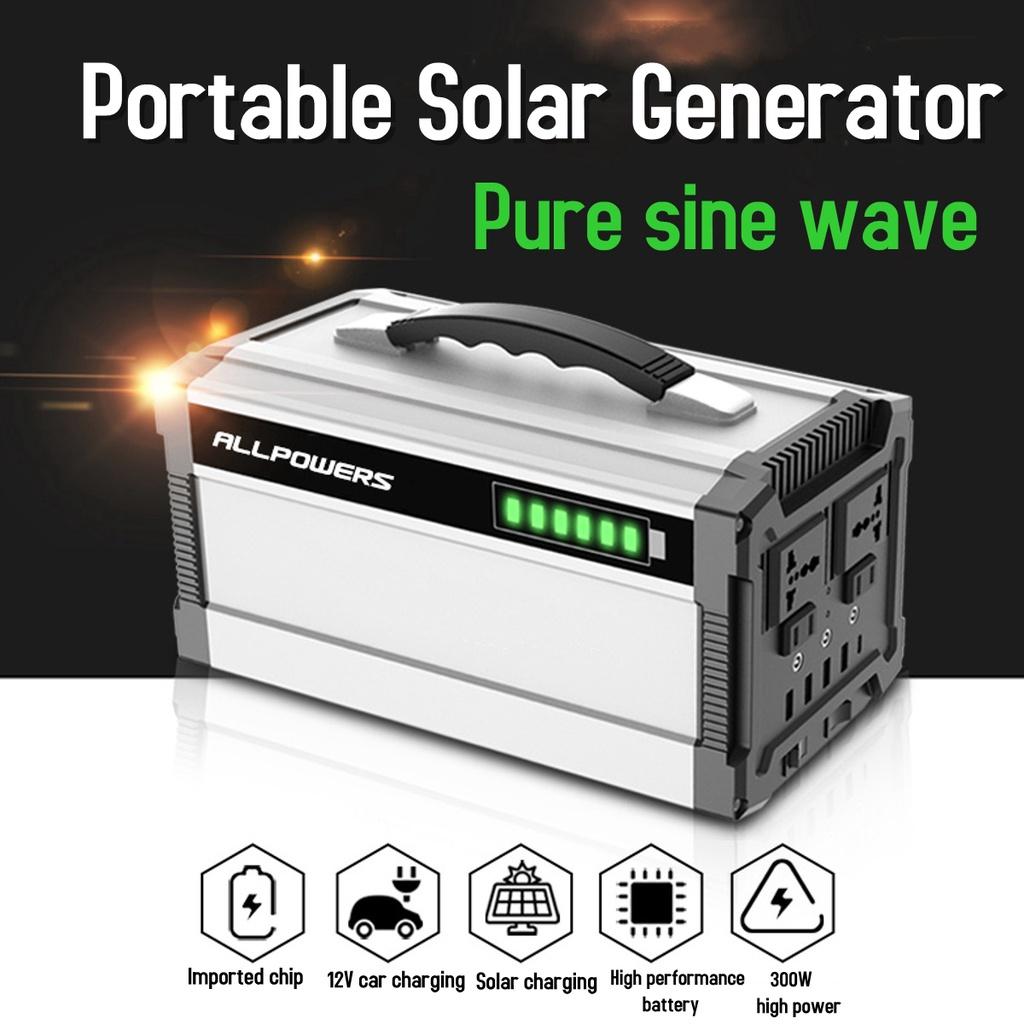 G300 296Wh Portable Power Station Solar Generators Pure Sine Wave Inverter Power Supply 600W for CPAP Home Camping Emergency Tool