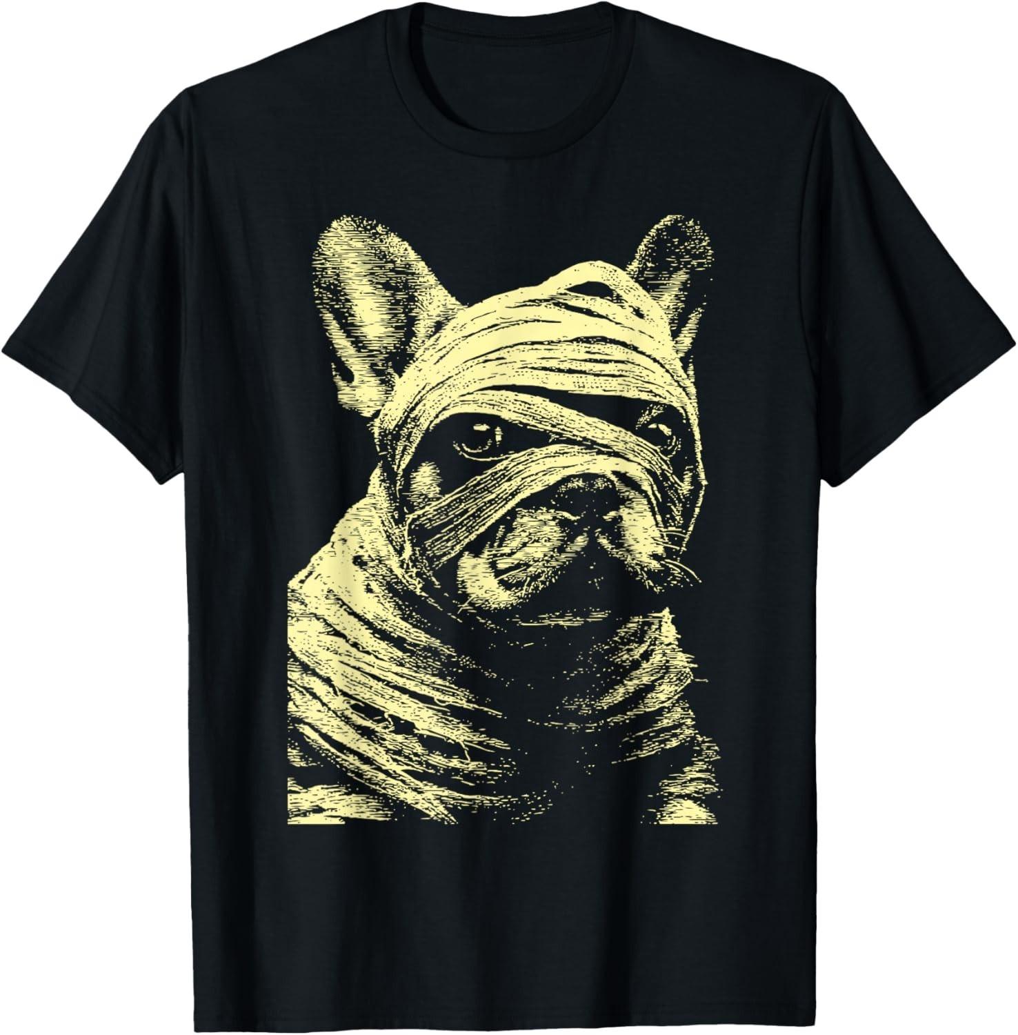 Creepy French Bulldog Halloween Costume Spooky Mummy Dog Gift Unisex T-Shirt M