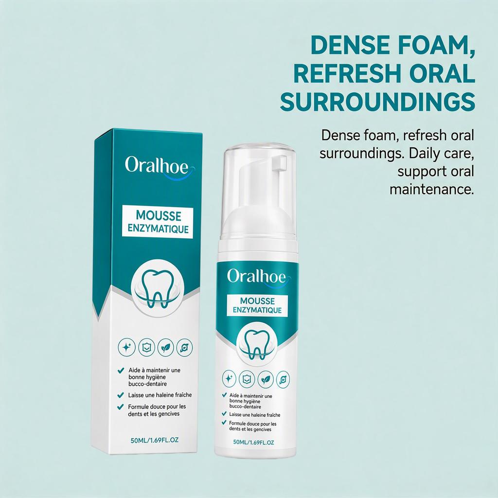 ORALHOE Oral Freshness Mousse Teeth Stain Cleaner Daily Oral Care Foam Mint Flavor