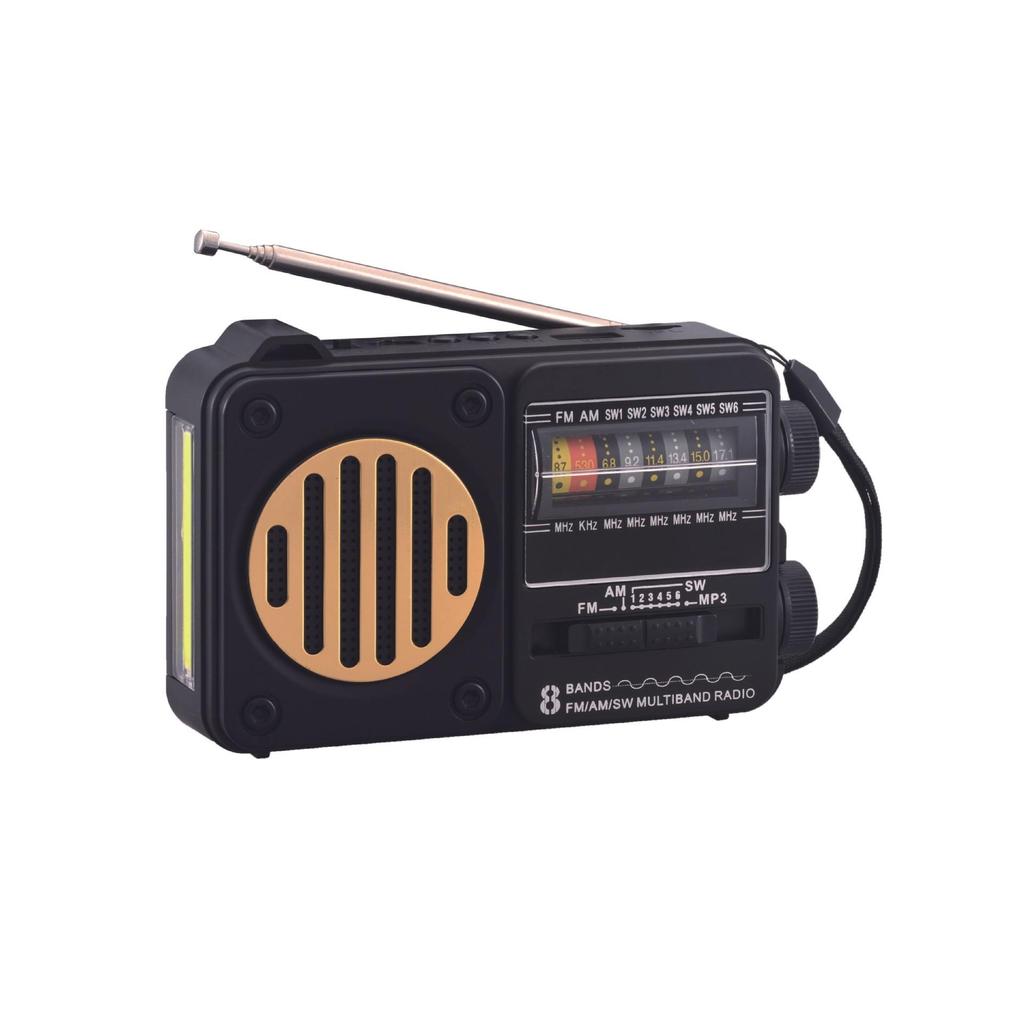 Solar-Powered Bluetooth Speaker with FM Radio, Card Slot, USB, and Multi-band Antenna
