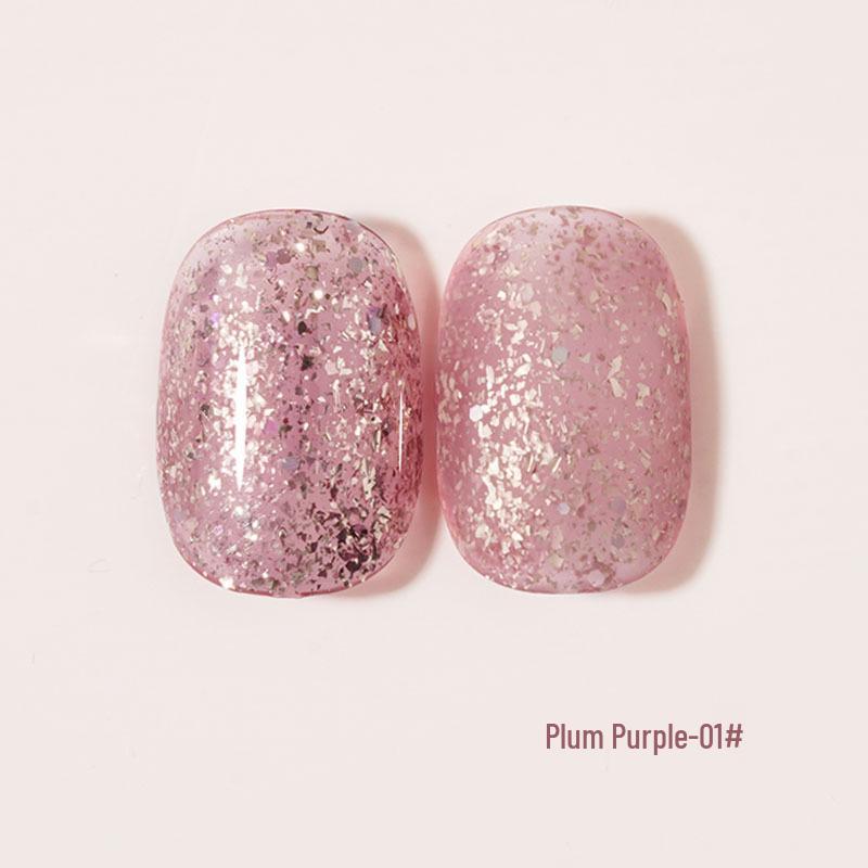 2024 Trendy Glitter Nail Gel Polish Set In Grape and Plum Purple for Salons
