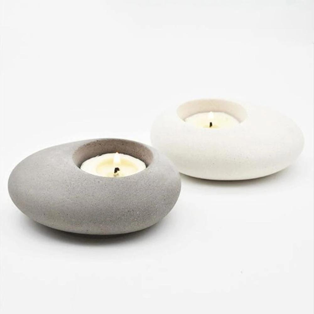 3D Cobblestone Shape Silicone Mold Aromatherapy Candle Holders Mould DIY Homemade Concrete Cement Flowerpot Office Desktop Decor