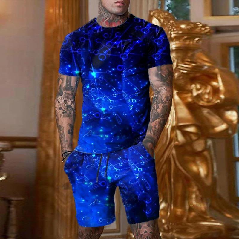 Men's Fashion Elegant Summer Casual Suit Oversized Men's Top Y2K Style Breathable Fresh Short Sleeve Printed 3D Poker Pattern