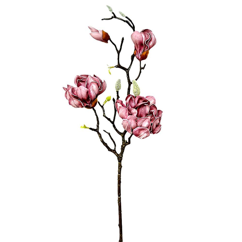 Multicolor Artificial Magnolia Flower Accessories PU Yulan Artificial Flower Chinese Style Small Buds Simulation Flower Stem