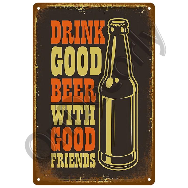 Vintage Tin Sign Wall For Pub Bar Man Cave Decorative Plates Decor Art Retro Drink Beer Wine Metal Sign Poster Whiskey Plaque