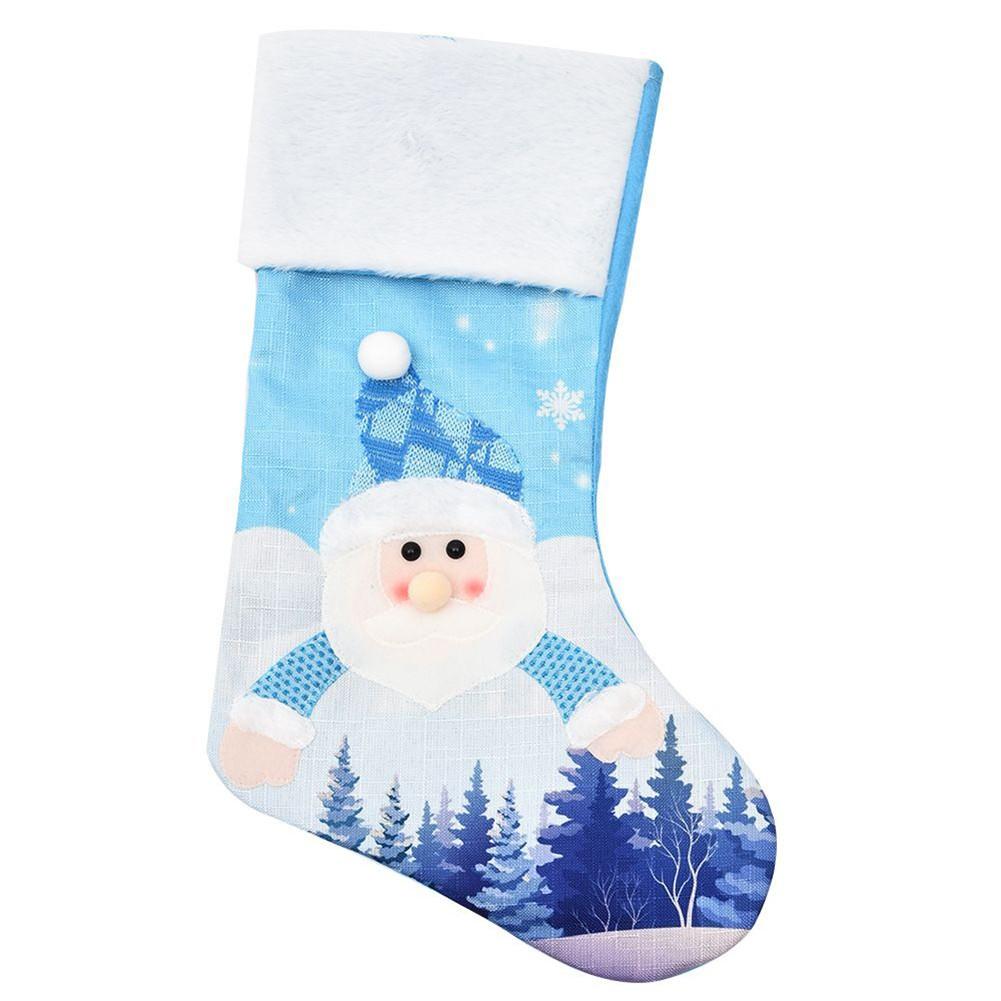 

Модный рождественский носок для дома, украшение 47*30 см, синяя рождественская елка Santa Claus