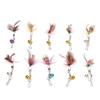 10Pcs Cat Teaser Wand Replacement Feather Cute Flying Insect Attractive Cat Wand Toy Accessories with Bell and Pin Hook