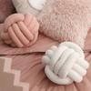 Waist Protective Lamb Velvet Home Decor for Bathroom Throw Pillow Cushion Knotted Ball Backrest
