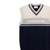 Coach Striped Letter Logo Inlaid V-Neck Vest Men vest Navy-Blue CO837-WXO