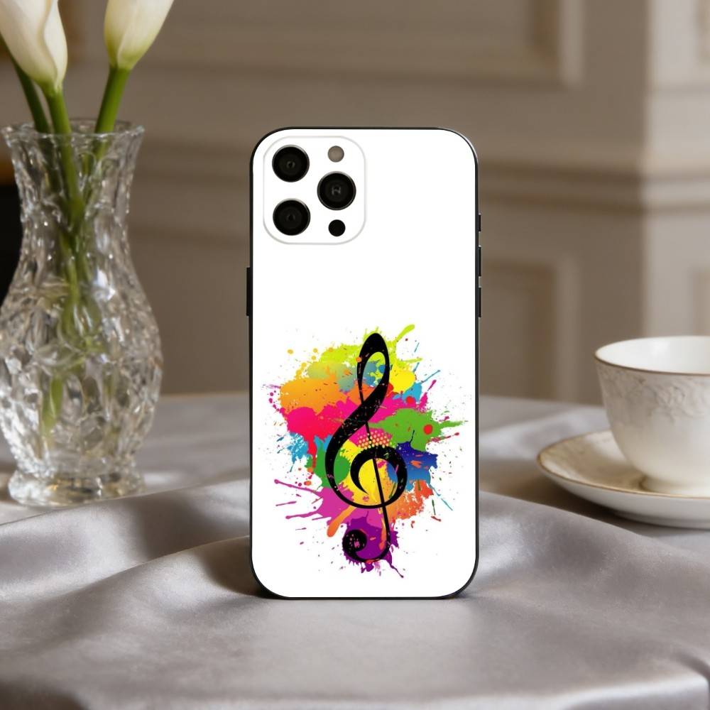 M-Music Art T-Treble Clef Phone Case For iPhone 17,16,15,14,13,12,11 Plus,Pro Max,XS,Soft Silicone Black Cover