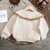 2025 New Korean Style Long Sleeve Girls Doll Collar Sweet Pullover Tops for Baby Kids Chic Spring Autumn Casual Wear Cute Outfit Children Fashion
