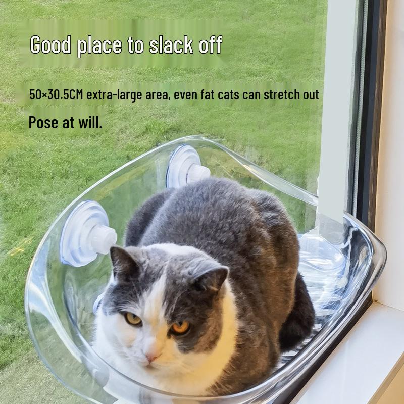 Cute Tail Cat Window Hammock: Sunbathing Bed with Suction Cups