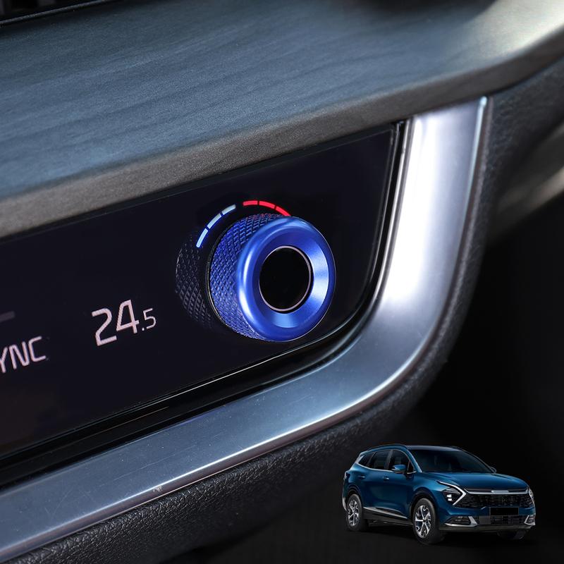 2pcs Tuning Aluminum Central AC Air Conditioner Adjustment Knob Ring Cover Interior Accessories For Kia Sportage NQ5 2022-2024