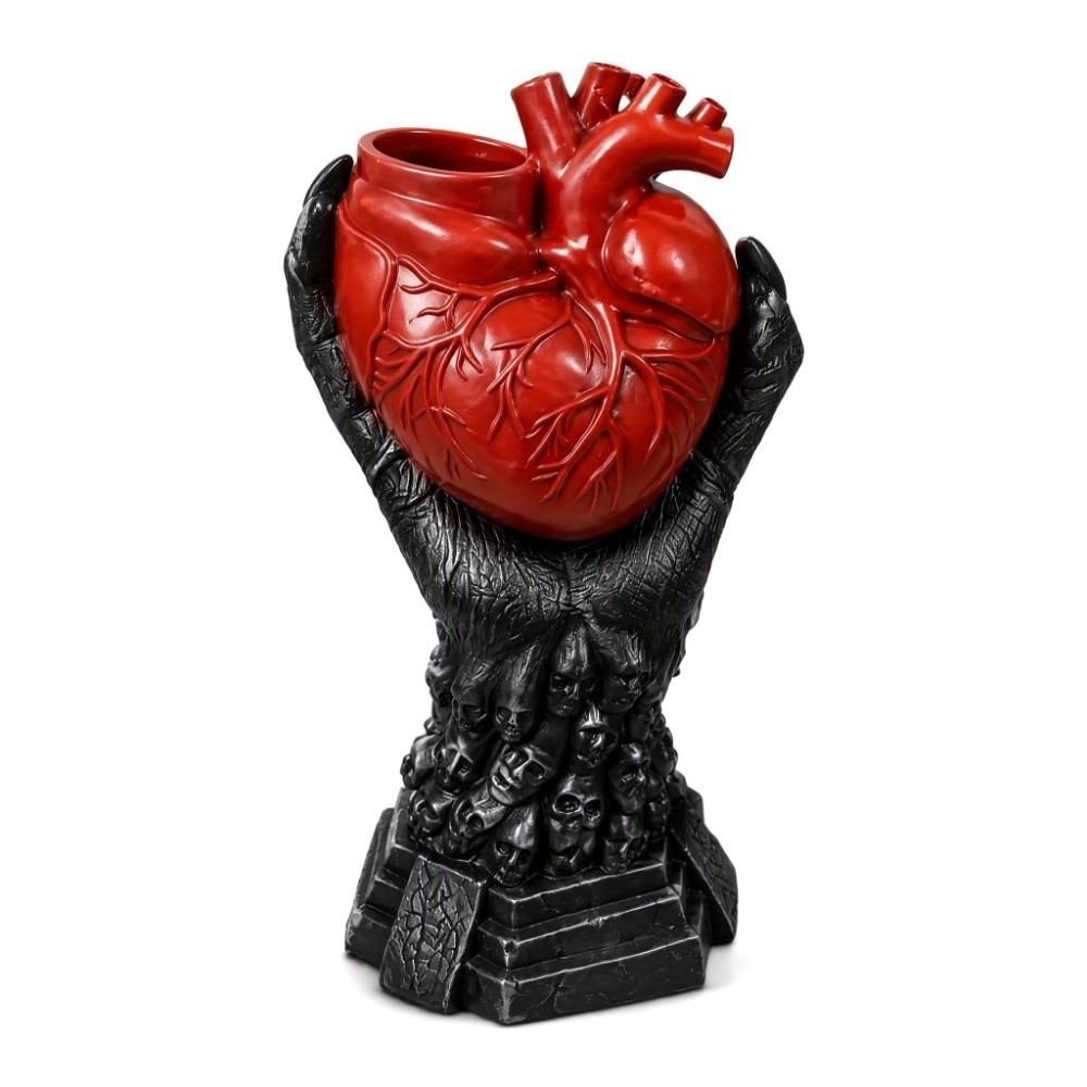 Gothic Style Resin Vase Heart-shaped Flower Pot Heart-shaped Vase Halloween Gift