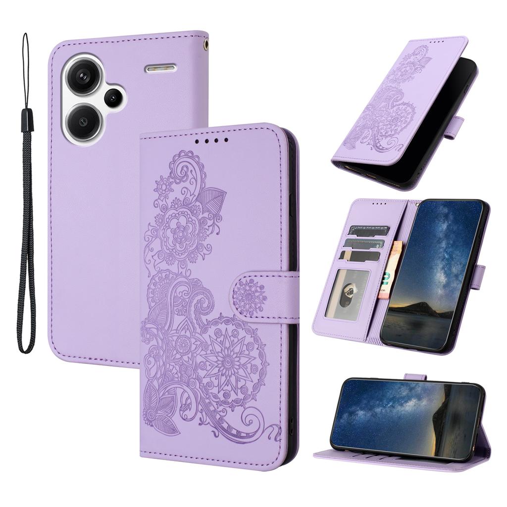 For Xiaomi Redmi Note 13 Pro+ 5G Phone Cases Mandala Flower Leather Wallet Mobile Cover with Strap