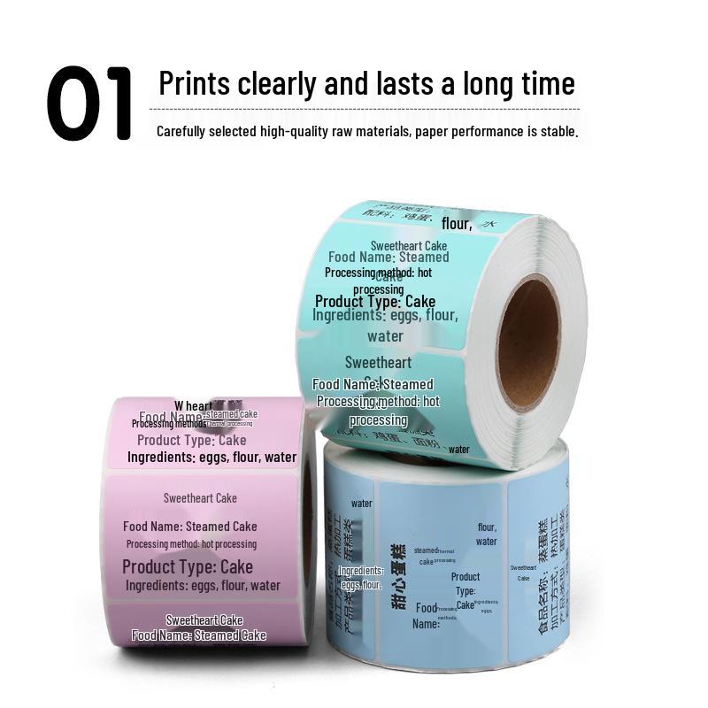 Multi-Color Waterproof Thermal Label Stickers for Milk Tea Shops (40x30mm, 60x40mm) - Yellow, Red, Blue, Self-Adhesive