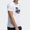 Adidas T Shirts Men's White Crew Neck Moderate Straight Fit FT2823