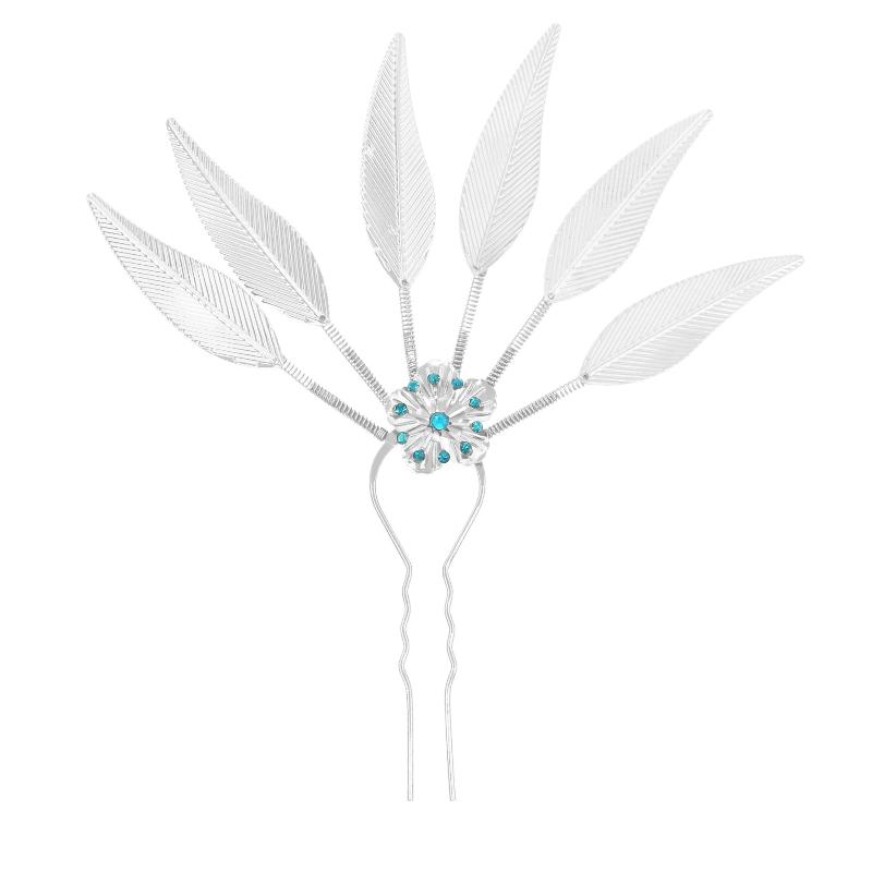 Women Ancient Hanfu Thai Dance Party Headdress Leaf Headwear Hair Clip Umbrella Hair Jewelry Bride Wedding Accessories