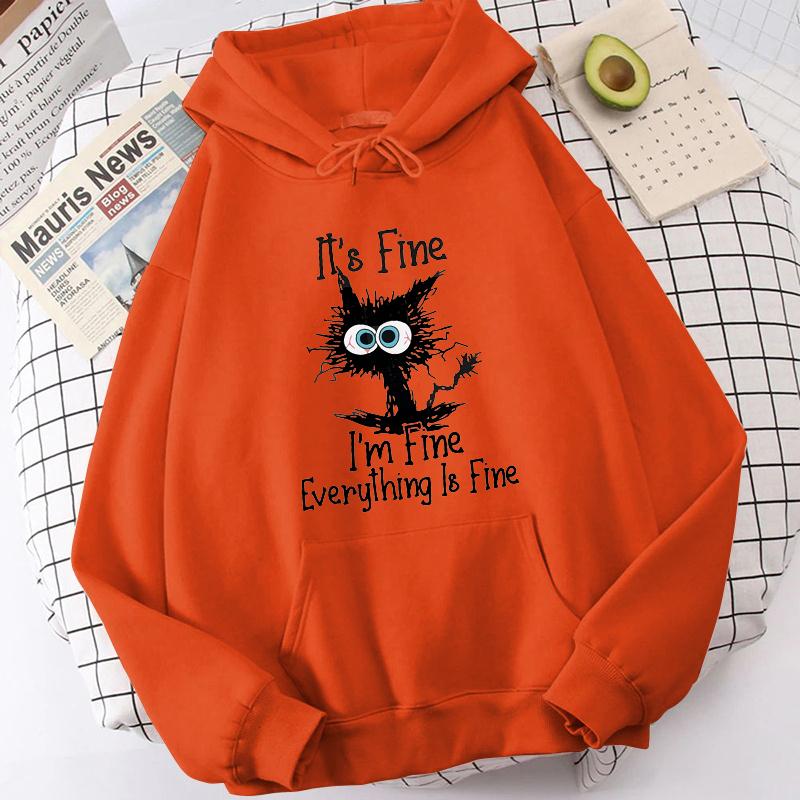 (Unisex Hoodie)New Cat Printed Hoodies Women Unisex Sweatshirt Hooded Casual Tops Pullovers