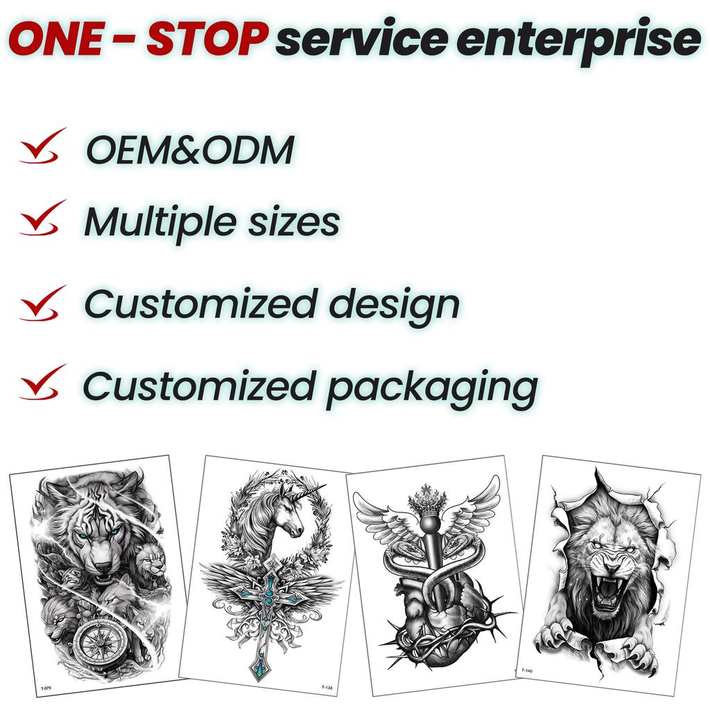 Festival Water Transfer White Paper Tattoo Sleeves | Custom Full Arm Designs | Waterproof & Realistic Fashionable