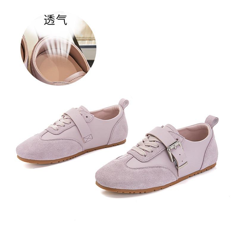 Insole Leather Women's Autumn New Flat-bottomed Sports Little White Shoes Casual Buckle Women's Shoes