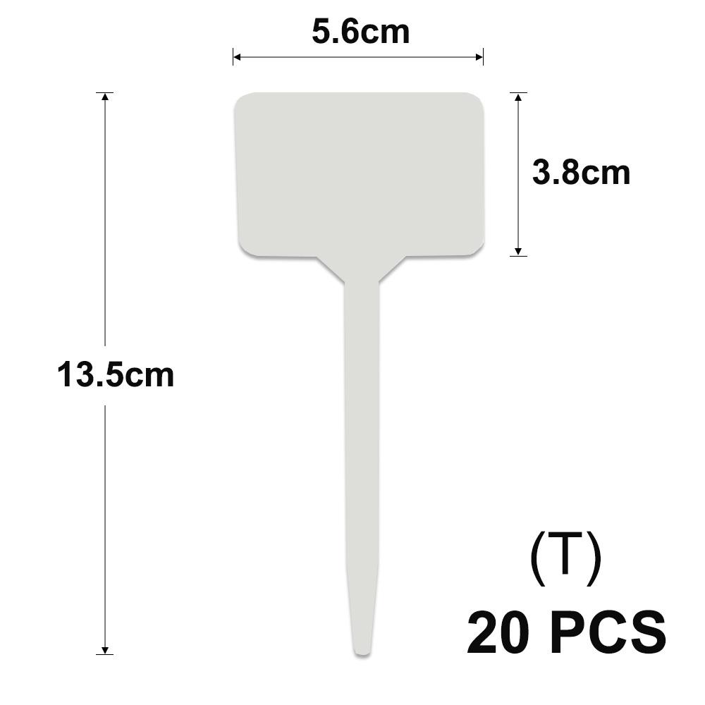 Tall White Tee Tags for Garden Plants Potted Waterproof Anti-UV T Labels Greenhouse Flower Vegetables Herb Markers Sign Stakes