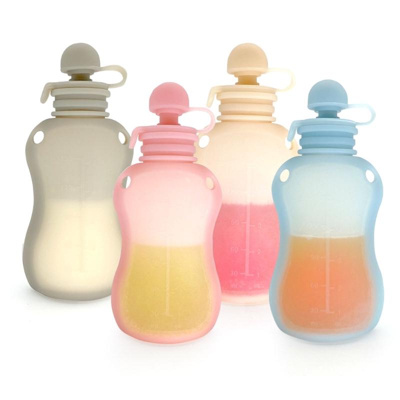 150ml Refillable Baby Food Storage Bag Silicone Milk Congee Pouch Leakproof Organiser Squeeze Storage Container