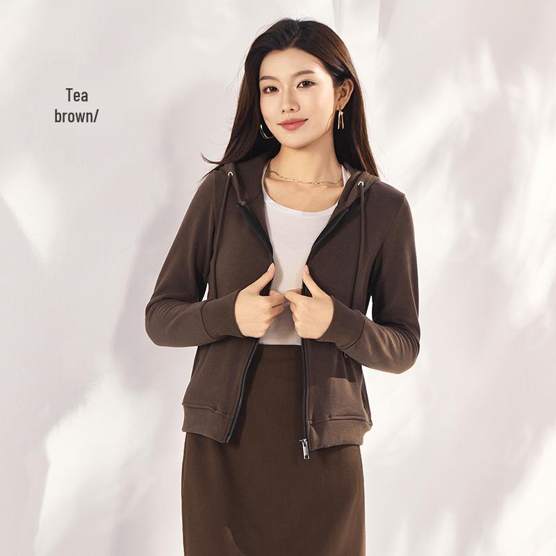 

Женская толстовка на молнии с капюшоном из облачной шерсти – Уютная осенне-зимняя повседневная верхняя одежда свободного кроя Large