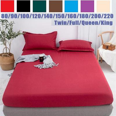 Multi Size Waterproof Mattress Cover Solid Color Bed Fitted Sheet Protector Anti Dust Against Mites and Bacteria Bed Linens with Elastic