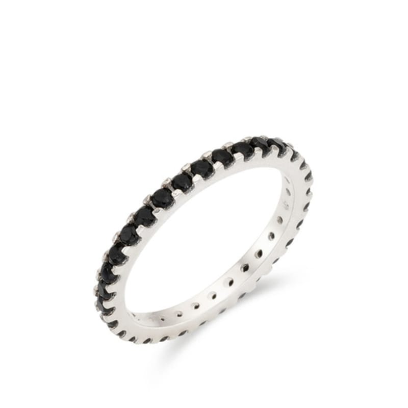 Chambriller Midnight Black Stone Silver Ring
