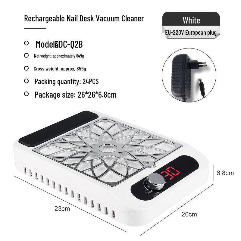 Japanese-Style Nail Vacuum Cleaner with Adjustable Speed, 80W, Includes Filter and Hand Pad