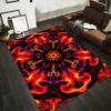 Abstrakter Teppich mit Flammenmuster und rotem und lila Mandala-Muster Hintergrund Geeignet für den Einsatz als Anti-Rutsch-Matte für Wohnzimmer, Schlafzimmer, Sofas